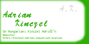 adrian kinczel business card